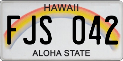 HI license plate FJS042