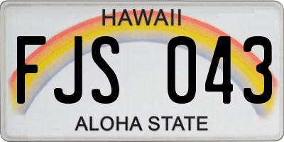 HI license plate FJS043