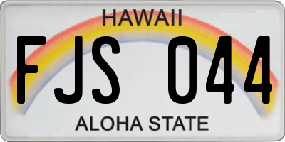 HI license plate FJS044