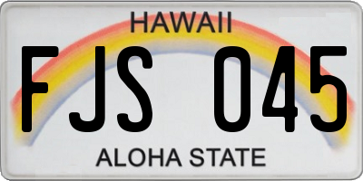 HI license plate FJS045