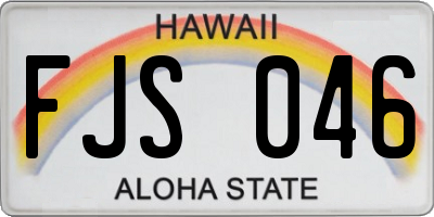 HI license plate FJS046