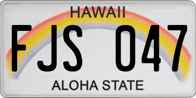 HI license plate FJS047