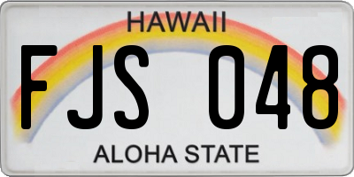 HI license plate FJS048