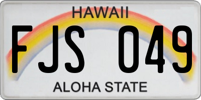 HI license plate FJS049