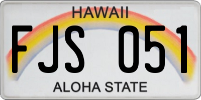 HI license plate FJS051