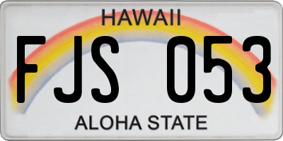 HI license plate FJS053