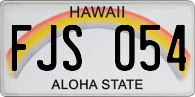 HI license plate FJS054
