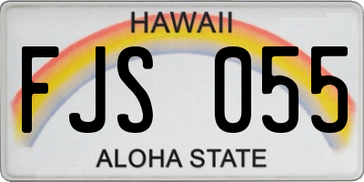 HI license plate FJS055