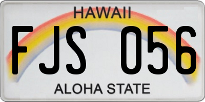 HI license plate FJS056