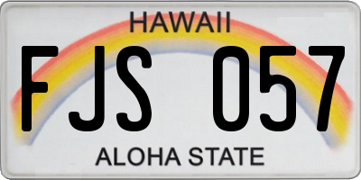 HI license plate FJS057