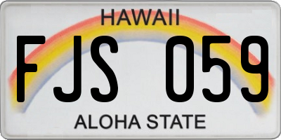 HI license plate FJS059