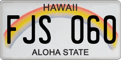 HI license plate FJS060