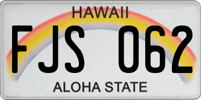 HI license plate FJS062