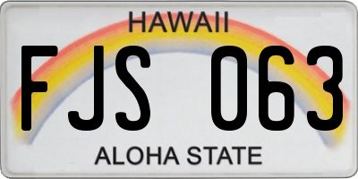 HI license plate FJS063