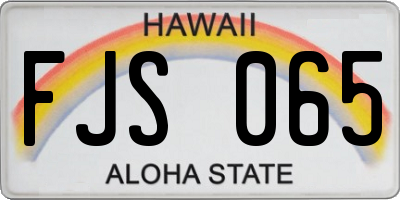 HI license plate FJS065