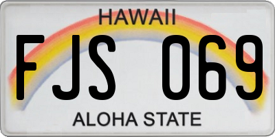 HI license plate FJS069