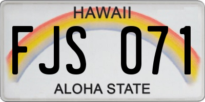 HI license plate FJS071