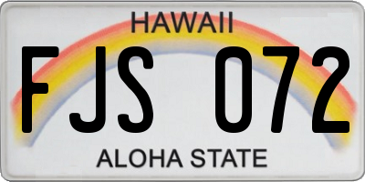 HI license plate FJS072