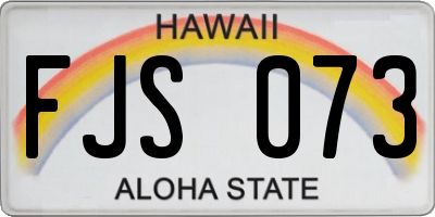 HI license plate FJS073