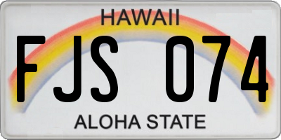 HI license plate FJS074