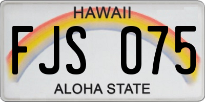 HI license plate FJS075