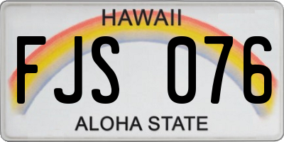 HI license plate FJS076