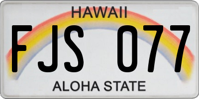 HI license plate FJS077