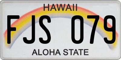 HI license plate FJS079