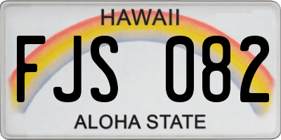 HI license plate FJS082