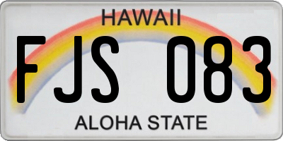 HI license plate FJS083
