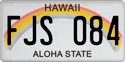 HI license plate FJS084
