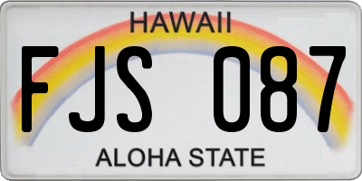 HI license plate FJS087