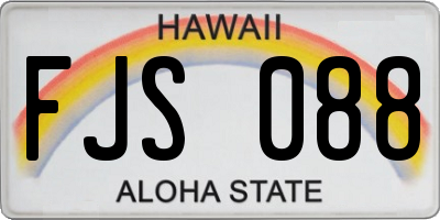 HI license plate FJS088