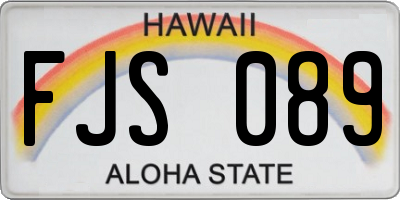 HI license plate FJS089