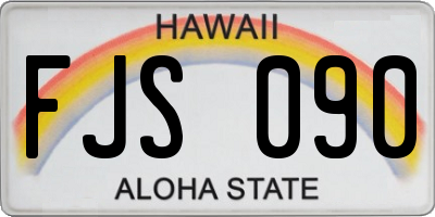 HI license plate FJS090