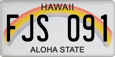 HI license plate FJS091