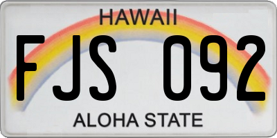 HI license plate FJS092