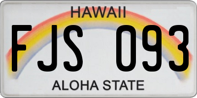 HI license plate FJS093