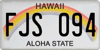 HI license plate FJS094