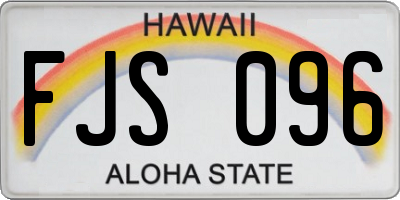 HI license plate FJS096
