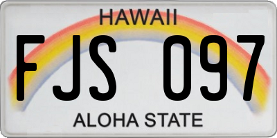 HI license plate FJS097