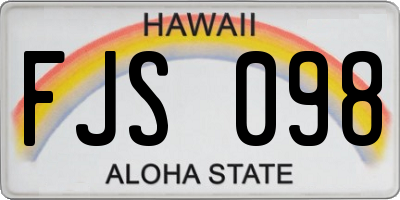 HI license plate FJS098