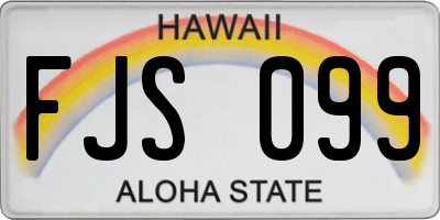 HI license plate FJS099