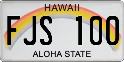 HI license plate FJS100