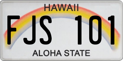 HI license plate FJS101