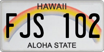 HI license plate FJS102