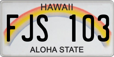 HI license plate FJS103