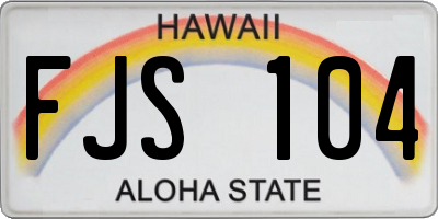 HI license plate FJS104