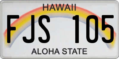 HI license plate FJS105