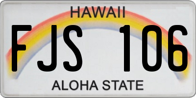 HI license plate FJS106